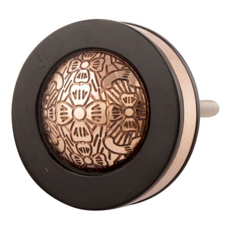 Black Copper Brass Tiny Flower Resin Furniture Knob Online
